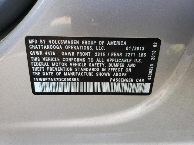 Photo 11 VIN: 1VWBP7A37DC090853 - VOLKSWAGEN PASSAT SE 