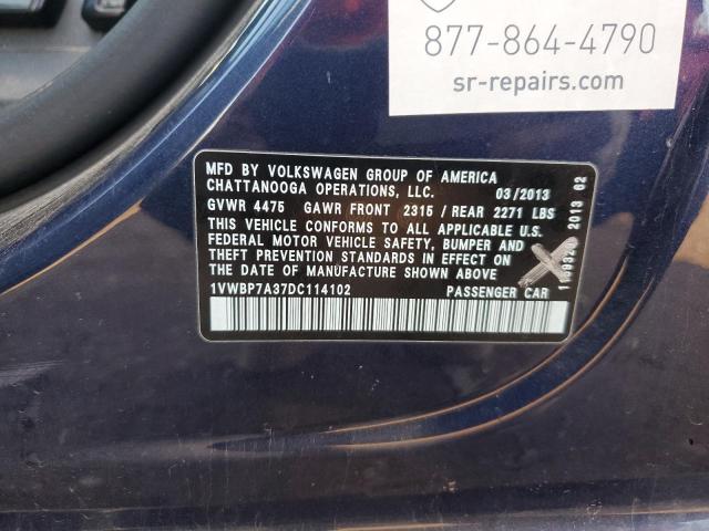 Photo 11 VIN: 1VWBP7A37DC114102 - VOLKSWAGEN PASSAT 