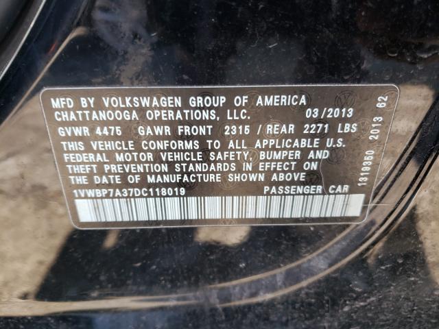 Photo 9 VIN: 1VWBP7A37DC118019 - VOLKSWAGEN PASSAT 