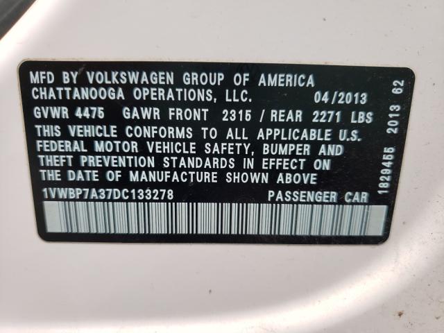 Photo 9 VIN: 1VWBP7A37DC133278 - VOLKSWAGEN PASSAT 