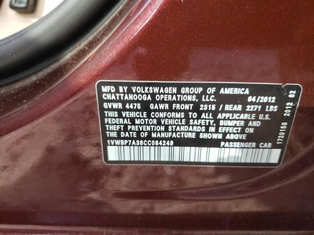 Photo 11 VIN: 1VWBP7A38CC084249 - VOLKSWAGEN PASSAT 