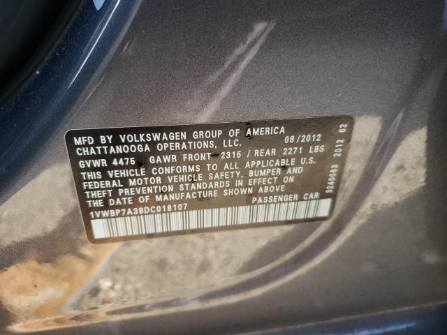 Photo 9 VIN: 1VWBP7A38DC018107 - VOLKSWAGEN PASSAT 