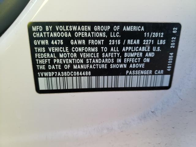 Photo 9 VIN: 1VWBP7A38DC064486 - VOLKSWAGEN PASSAT 