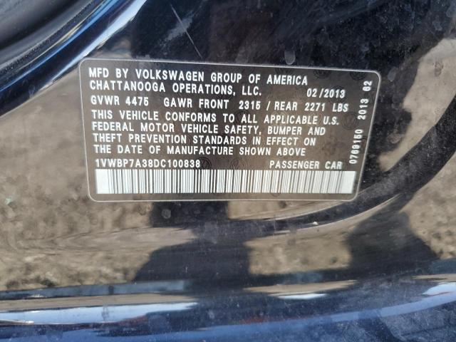 Photo 12 VIN: 1VWBP7A38DC100838 - VOLKSWAGEN PASSAT 