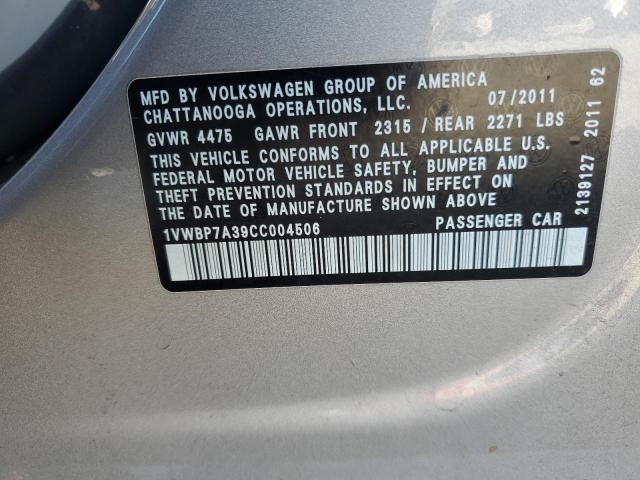 Photo 11 VIN: 1VWBP7A39CC004506 - VOLKSWAGEN PASSAT 