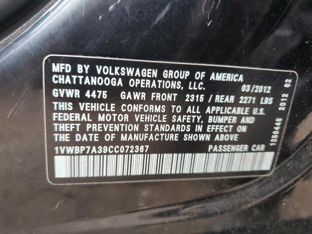 Photo 11 VIN: 1VWBP7A39CC072367 - VOLKSWAGEN PASSAT SE 