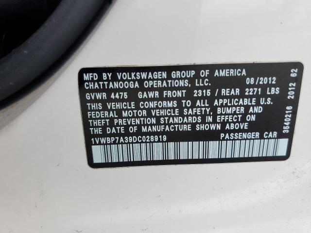 Photo 9 VIN: 1VWBP7A39DC028919 - VOLKSWAGEN PASSAT 