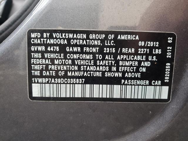 Photo 11 VIN: 1VWBP7A39DC035837 - VOLKSWAGEN PASSAT 