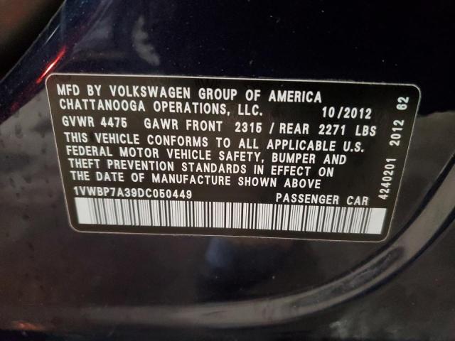 Photo 11 VIN: 1VWBP7A39DC050449 - VOLKSWAGEN PASSAT SE 