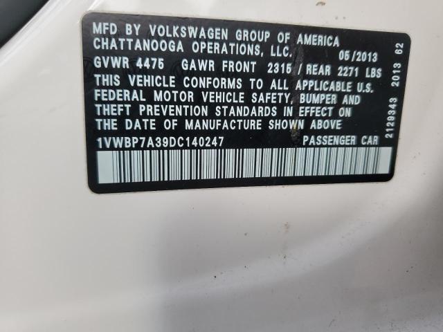 Photo 11 VIN: 1VWBP7A39DC140247 - VOLKSWAGEN PASSAT SE 