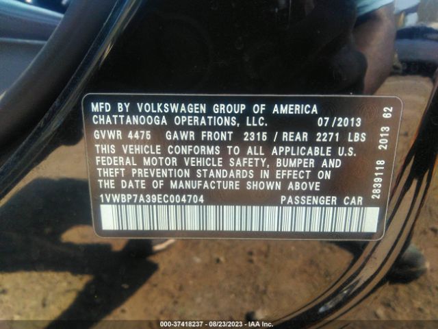 Photo 8 VIN: 1VWBP7A39EC004704 - VOLKSWAGEN PASSAT 