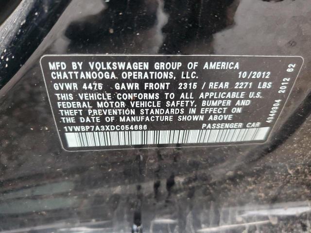 Photo 12 VIN: 1VWBP7A3XDC054686 - VOLKSWAGEN PASSAT SE 