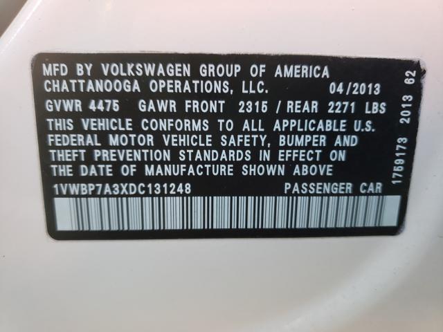 Photo 9 VIN: 1VWBP7A3XDC131248 - VOLKSWAGEN PASSAT 