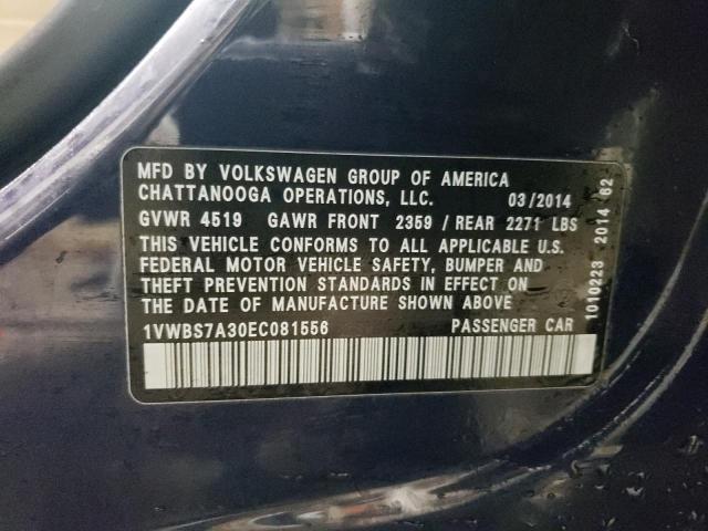 Photo 11 VIN: 1VWBS7A30EC081556 - VOLKSWAGEN PASSAT 