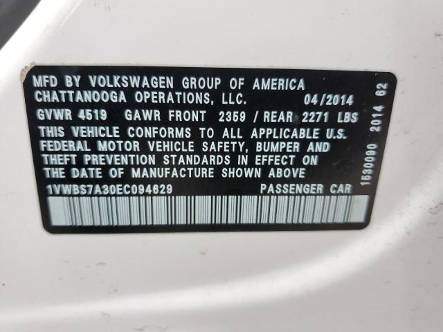 Photo 11 VIN: 1VWBS7A30EC094629 - VOLKSWAGEN PASSAT 