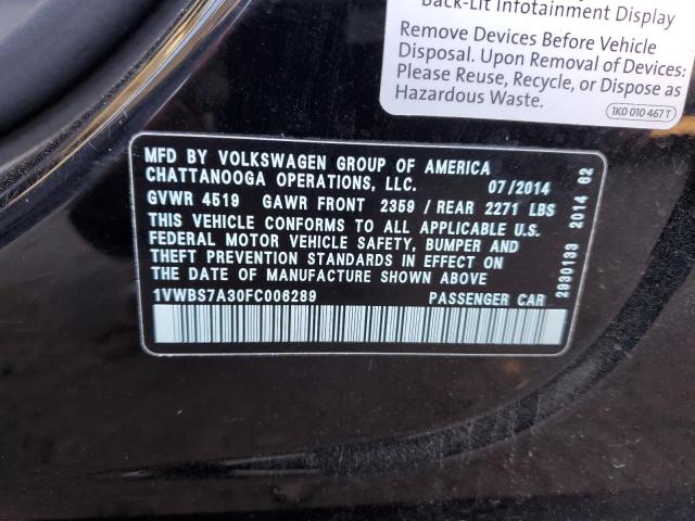 Photo 11 VIN: 1VWBS7A30FC006289 - VOLKSWAGEN PASSAT 