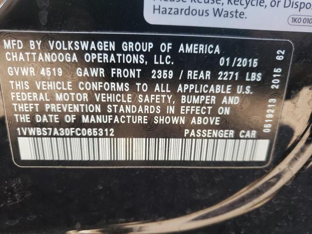 Photo 9 VIN: 1VWBS7A30FC065312 - VOLKSWAGEN PASSAT 