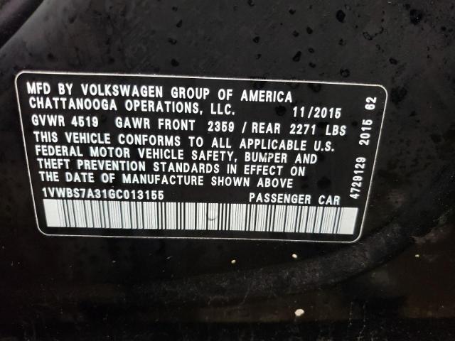 Photo 11 VIN: 1VWBS7A31GC013155 - VOLKSWAGEN PASSAT 