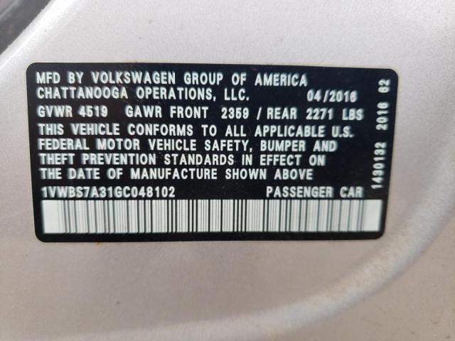 Photo 11 VIN: 1VWBS7A31GC048102 - VOLKSWAGEN PASSAT 