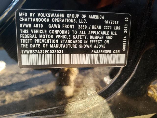 Photo 11 VIN: 1VWBS7A32EC033931 - VOLKSWAGEN PASSAT SE 