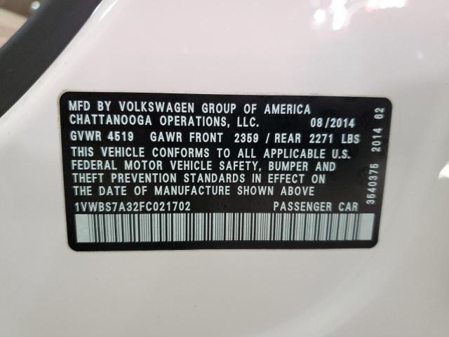 Photo 11 VIN: 1VWBS7A32FC021702 - VOLKSWAGEN PASSAT 