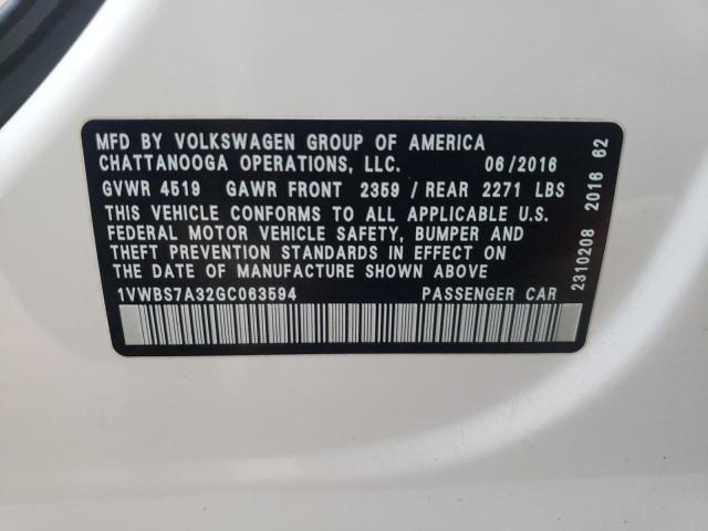 Photo 11 VIN: 1VWBS7A32GC063594 - VOLKSWAGEN PASSAT 