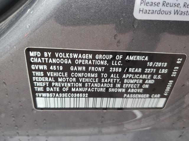 Photo 11 VIN: 1VWBS7A33EC036532 - VOLKSWAGEN PASSAT 