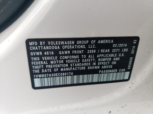 Photo 11 VIN: 1VWBS7A33EC080174 - VOLKSWAGEN PASSAT 