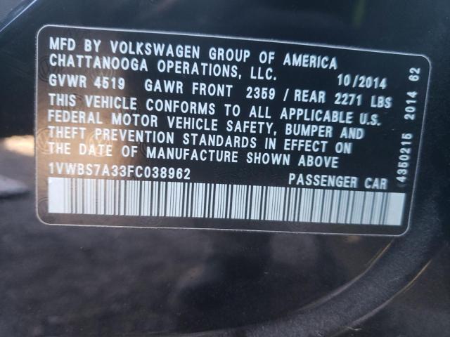 Photo 12 VIN: 1VWBS7A33FC038962 - VOLKSWAGEN PASSAT 