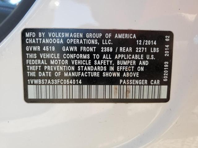 Photo 11 VIN: 1VWBS7A33FC054014 - VOLKSWAGEN PASSAT SE 