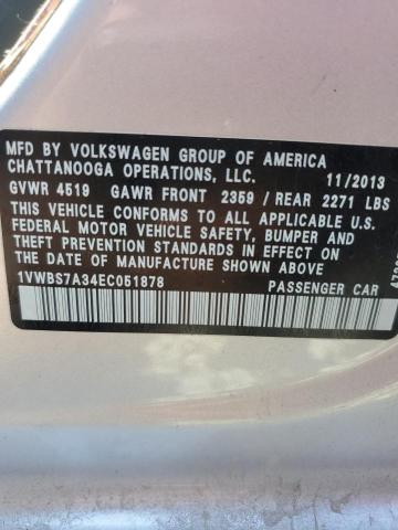 Photo 11 VIN: 1VWBS7A34EC051878 - VOLKSWAGEN PASSAT 