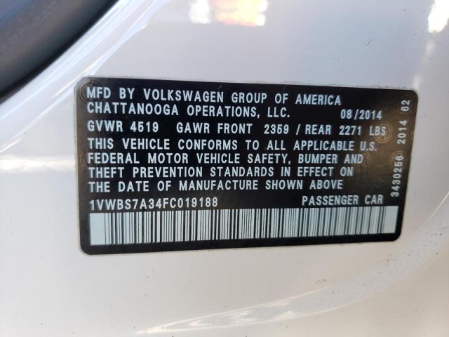 Photo 9 VIN: 1VWBS7A34FC019188 - VOLKSWAGEN PASSAT 