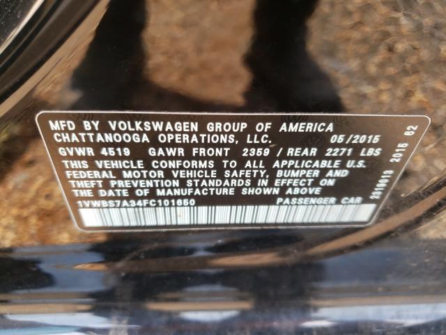 Photo 9 VIN: 1VWBS7A34FC101650 - VOLKSWAGEN PASSAT 