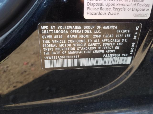 Photo 9 VIN: 1VWBS7A35FC031687 - VOLKSWAGEN PASSAT 