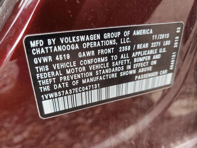 Photo 12 VIN: 1VWBS7A37EC047131 - VOLKSWAGEN PASSAT 