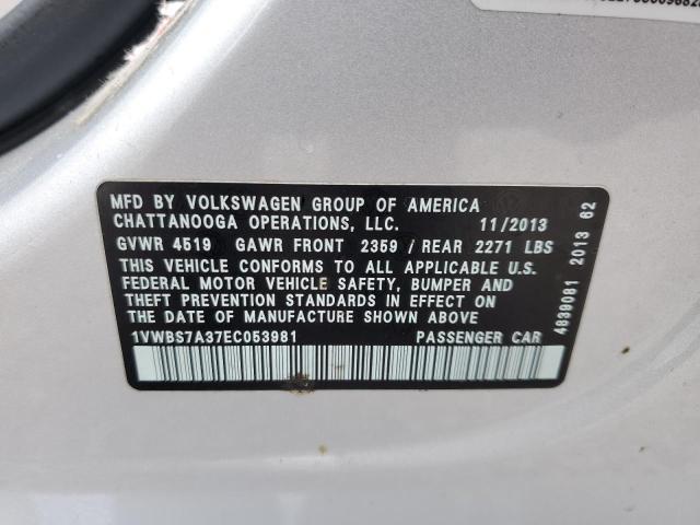 Photo 11 VIN: 1VWBS7A37EC053981 - VOLKSWAGEN PASSAT 