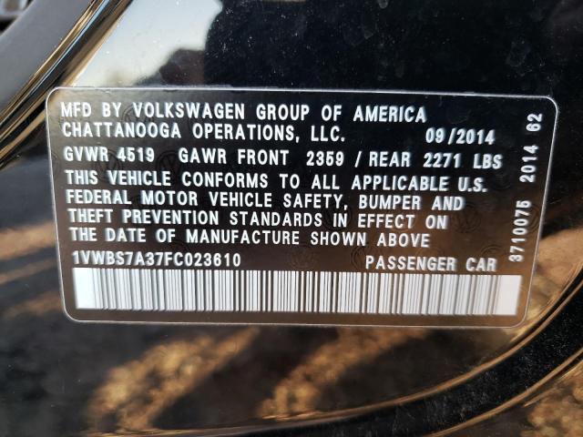 Photo 9 VIN: 1VWBS7A37FC023610 - VOLKSWAGEN PASSAT 