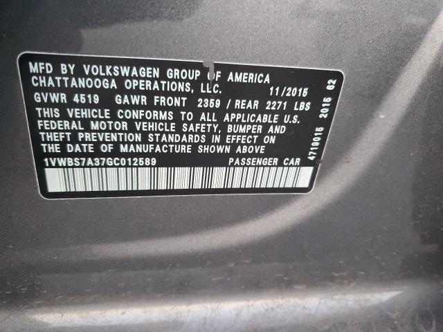 Photo 11 VIN: 1VWBS7A37GC012589 - VOLKSWAGEN PASSAT 