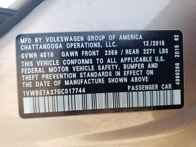 Photo 11 VIN: 1VWBS7A37GC017744 - VOLKSWAGEN PASSAT 