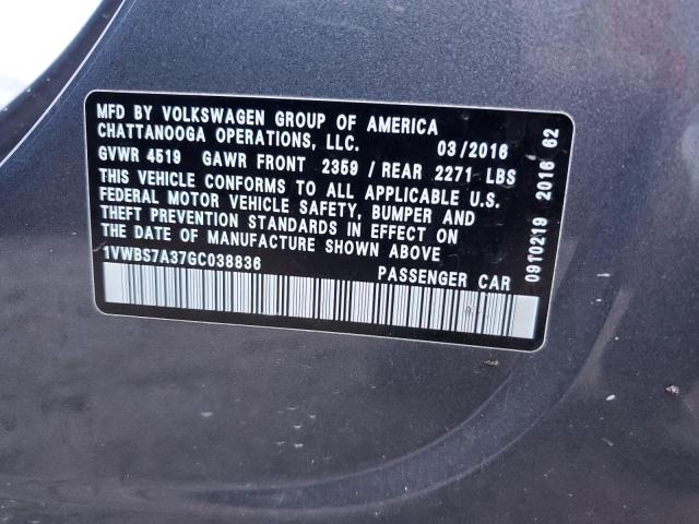 Photo 11 VIN: 1VWBS7A37GC038836 - VOLKSWAGEN PASSAT 