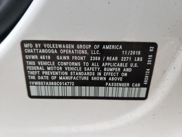 Photo 9 VIN: 1VWBS7A38GC014772 - VOLKSWAGEN PASSAT 