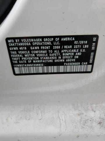 Photo 11 VIN: 1VWBS7A38GC036822 - VOLKSWAGEN PASSAT SE 