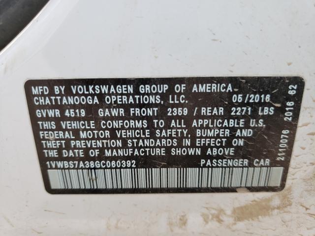 Photo 9 VIN: 1VWBS7A38GC060392 - VOLKSWAGEN PASSAT 