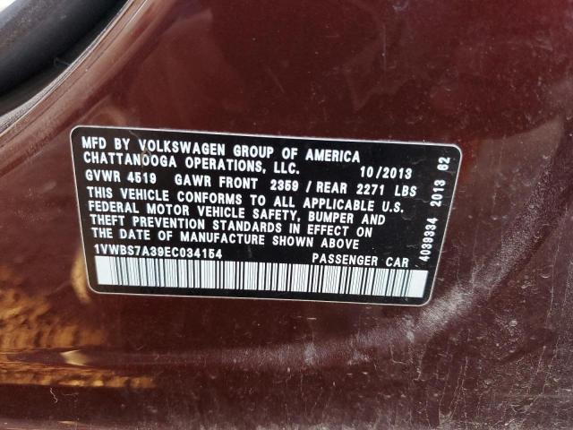 Photo 11 VIN: 1VWBS7A39EC034154 - VOLKSWAGEN PASSAT SE 