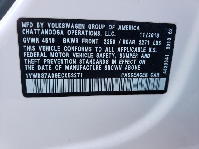 Photo 11 VIN: 1VWBS7A39EC053271 - VOLKSWAGEN PASSAT 