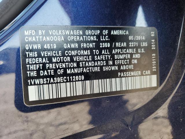 Photo 11 VIN: 1VWBS7A39EC112609 - VOLKSWAGEN PASSAT SE 