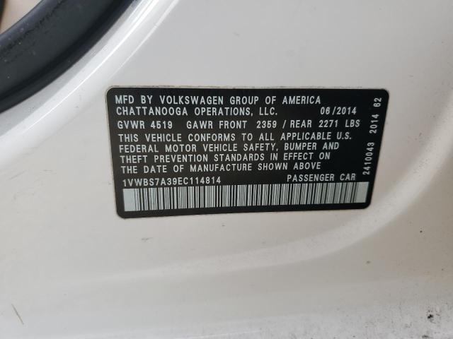 Photo 11 VIN: 1VWBS7A39EC114814 - VOLKSWAGEN PASSAT 