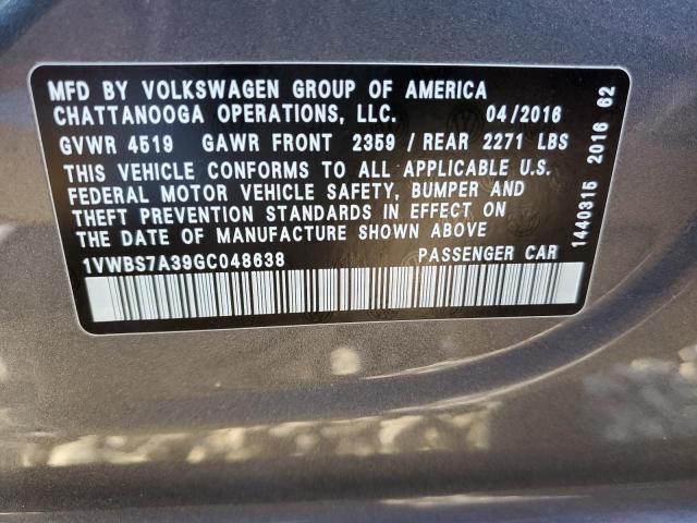 Photo 12 VIN: 1VWBS7A39GC048638 - VOLKSWAGEN PASSAT 