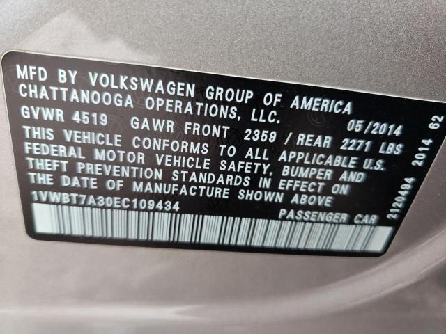 Photo 11 VIN: 1VWBT7A30EC109434 - VOLKSWAGEN PASSAT 