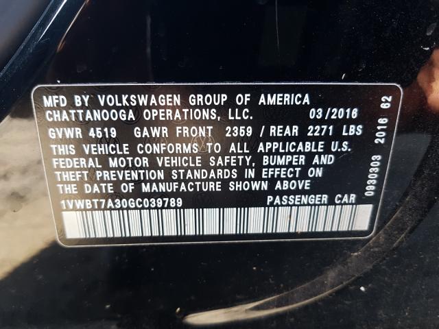 Photo 9 VIN: 1VWBT7A30GC039789 - VOLKSWAGEN PASSAT 